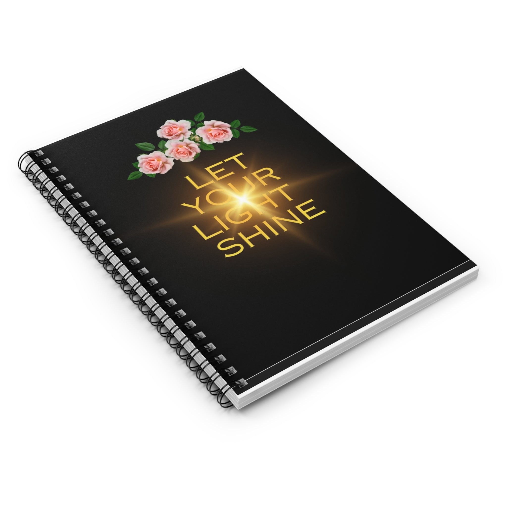 Let Your Light Shine Spiral Notebook — Floral Inspirational Ruled Journal