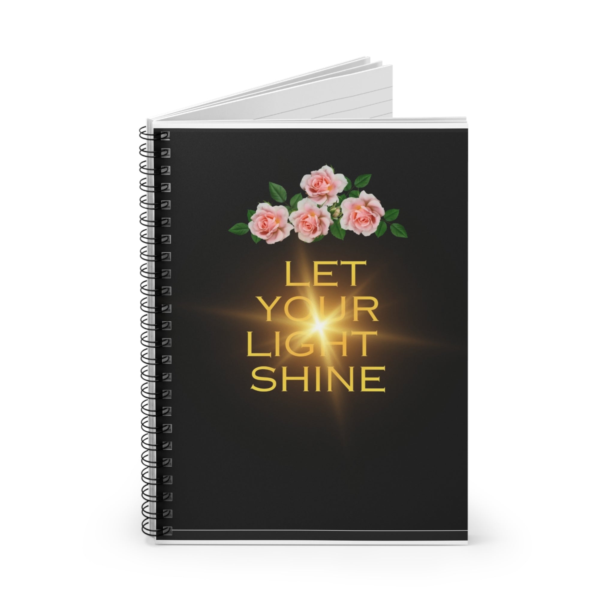 Let Your Light Shine Spiral Notebook — Floral Inspirational Ruled Journal