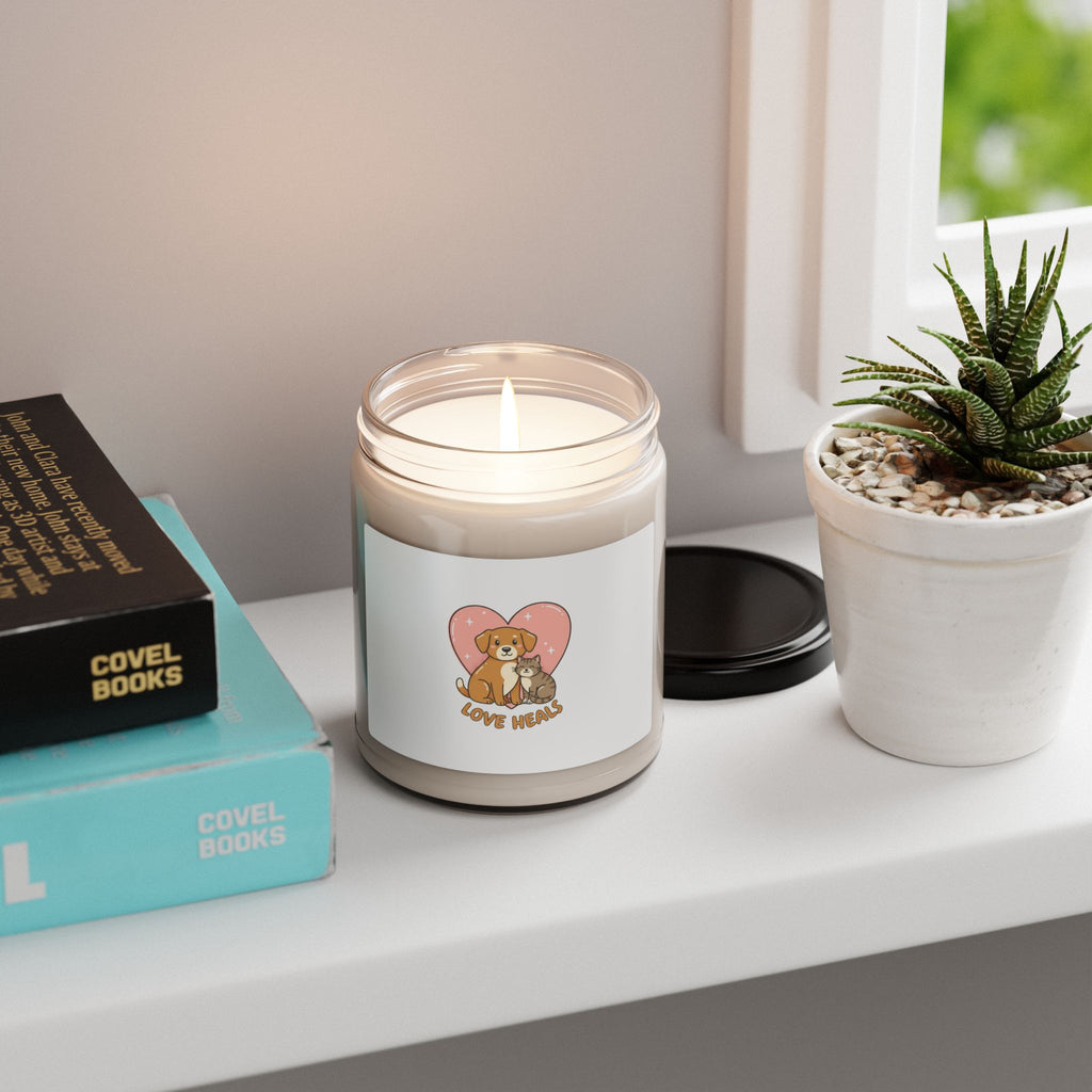 Minimal Pet Outline Candle | Soy Candle with Simple Cat Dog Line Art