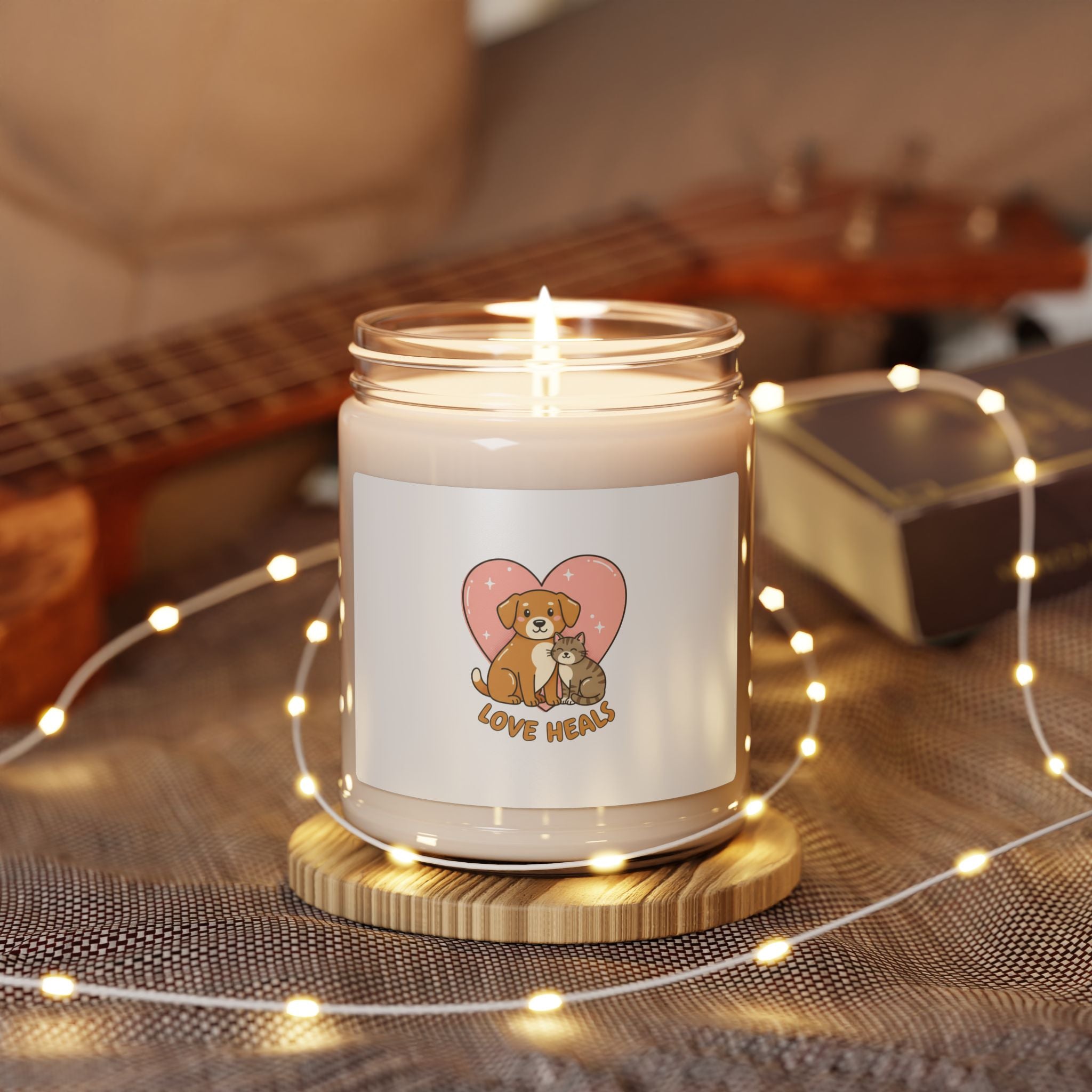 Minimal Pet Outline Candle | Soy Candle with Simple Cat Dog Line Art